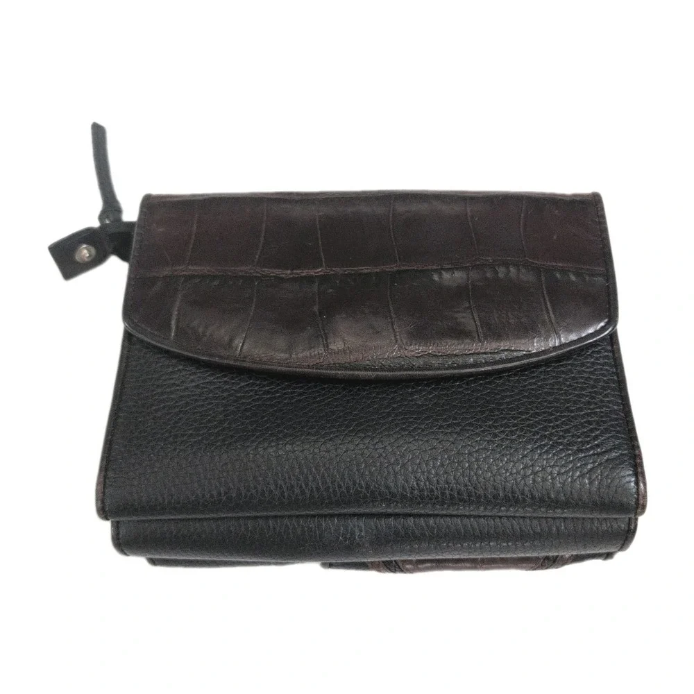 Vintage BRIGHTON Womens Leather Multi Pocket Brown Bag - NO STRAP